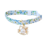 Pastel Star Pattern Dog Collar with Bell - in use