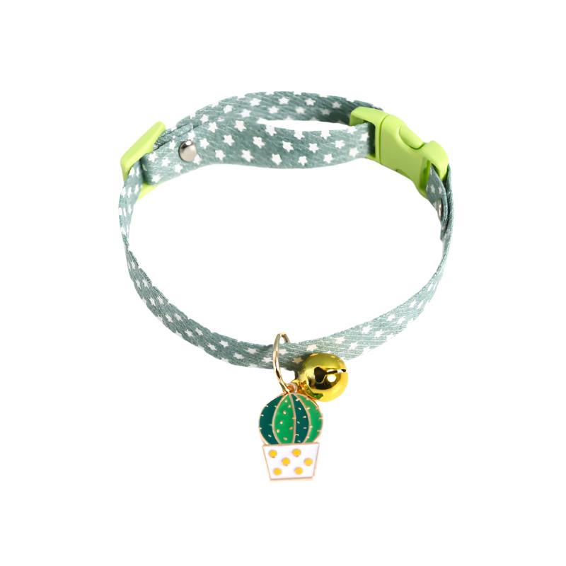 Pastel Star Pattern Dog Collar with Bell - top view