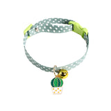 Pastel Star Pattern Dog Collar with Bell - top view