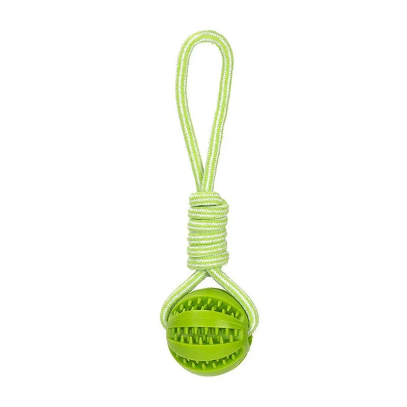 Soft Rubber Interactive Pull-Cord Ball Toy - Rubber | PAWD