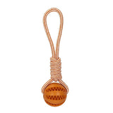 Soft Rubber Interactive Pull-Cord Ball Toy - Rubber | PAWD
