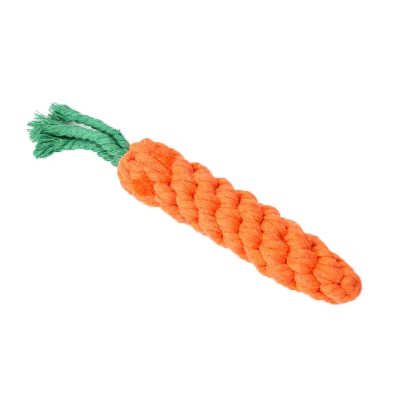 Deluxe Handknit Braided Carrot Rope Bite-Resistant Chew Toy - front view