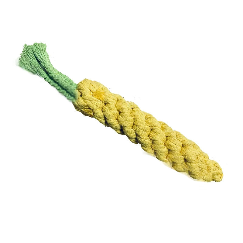 Deluxe Handknit Braided Carrot Rope Bite-Resistant Chew Toy - side angle