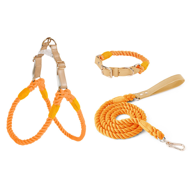 Cotton Collar with Bow Tie & Lead Set - Cotton | PAWD