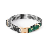 Heritage Aztec Pattern Nylon Dog Collar - in use