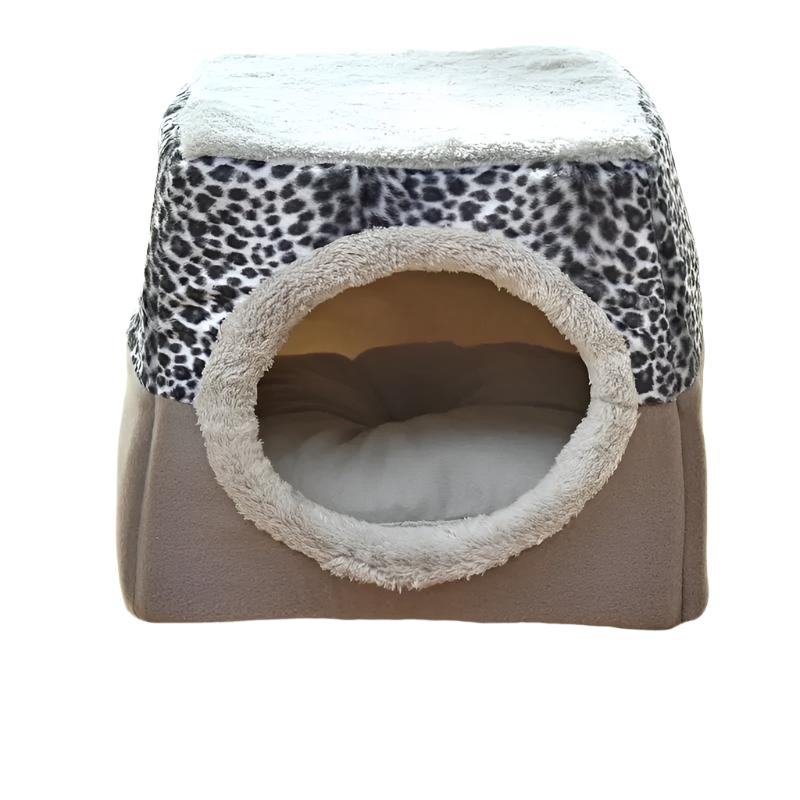 Cosy Foldable House-Style Pet Bed - front view