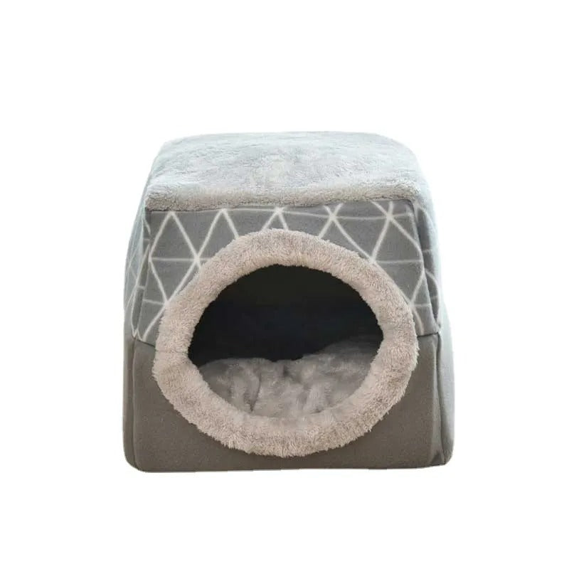 Cosy Foldable House-Style Pet Bed - side angle