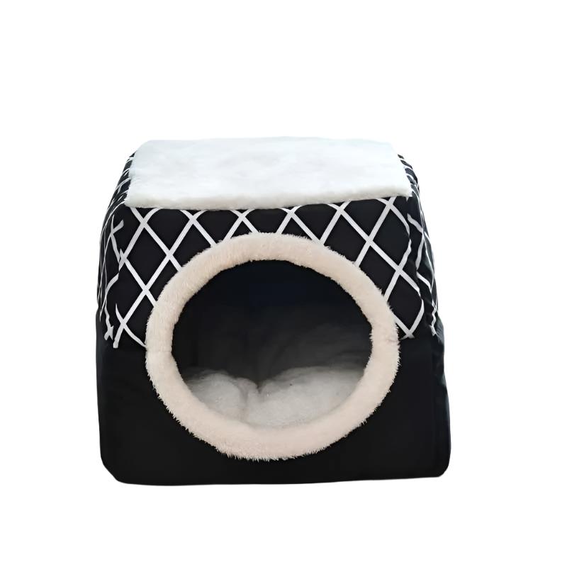 Cosy Foldable House-Style Pet Bed - detail close-up