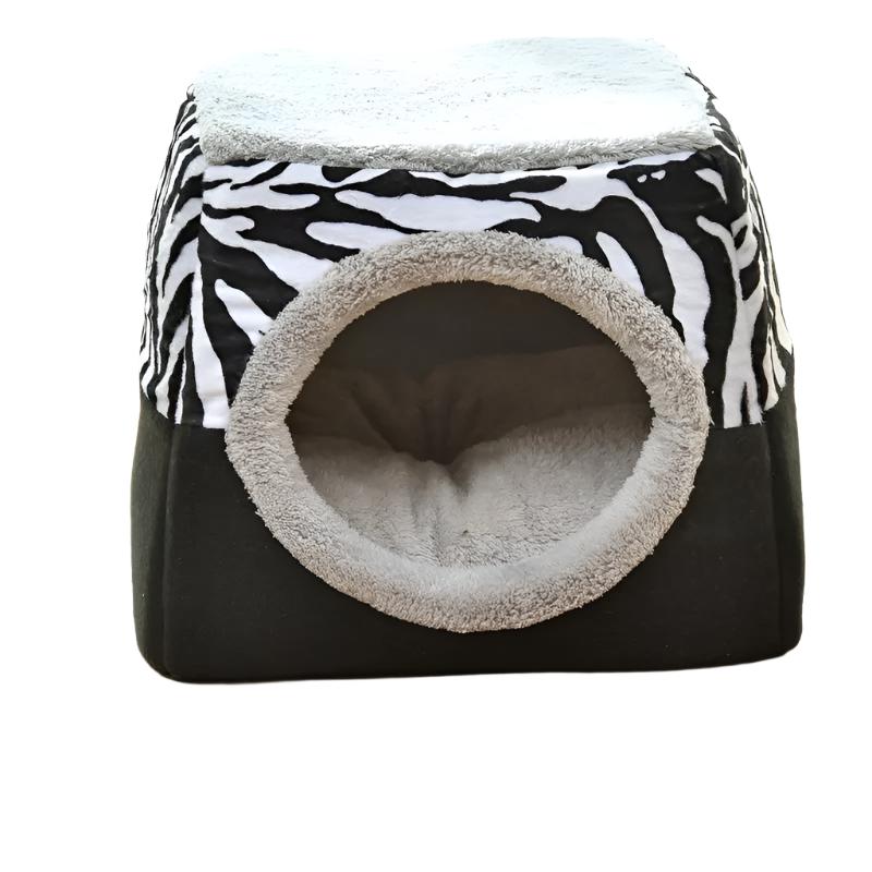 Cosy Foldable House-Style Pet Bed - top view