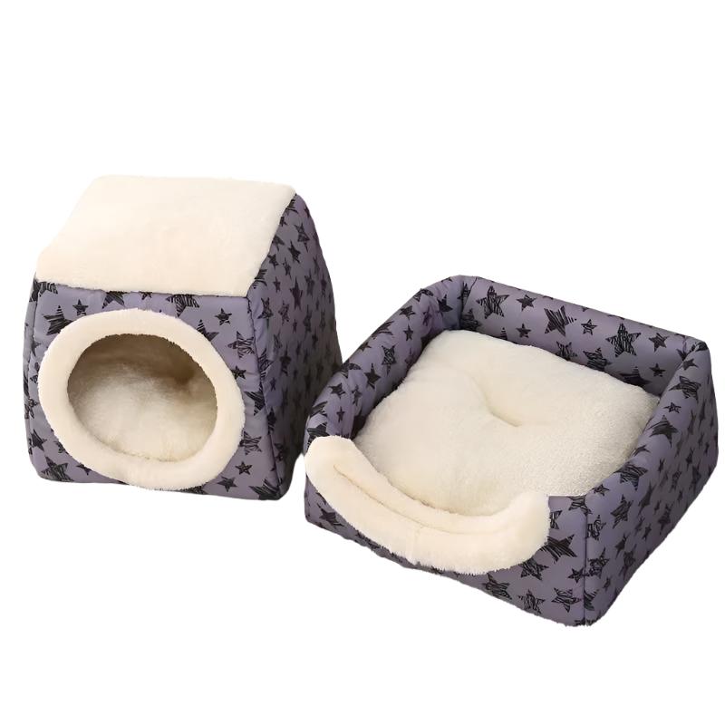 Cosy Foldable House-Style Pet Bed - colour detail