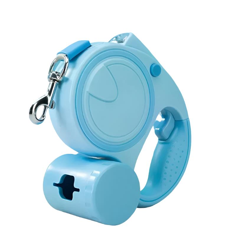 Illuminated Retractable Lead with Built-In Waste Bag Dispenser - front view