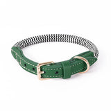 Deluxe Zigzag Leather Dog Collar - Leather | PAWD