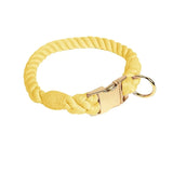 Rainbow Cotton Dog Collar with Detachable Bow Tie - in use