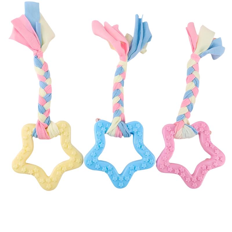 Natural Rubber Rope Chew & Teeth-Cleaning Toy - Pastel Rubber | PAWD