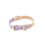 Deluxe Pastel Genuine Leather Dog Collar - size comparison
