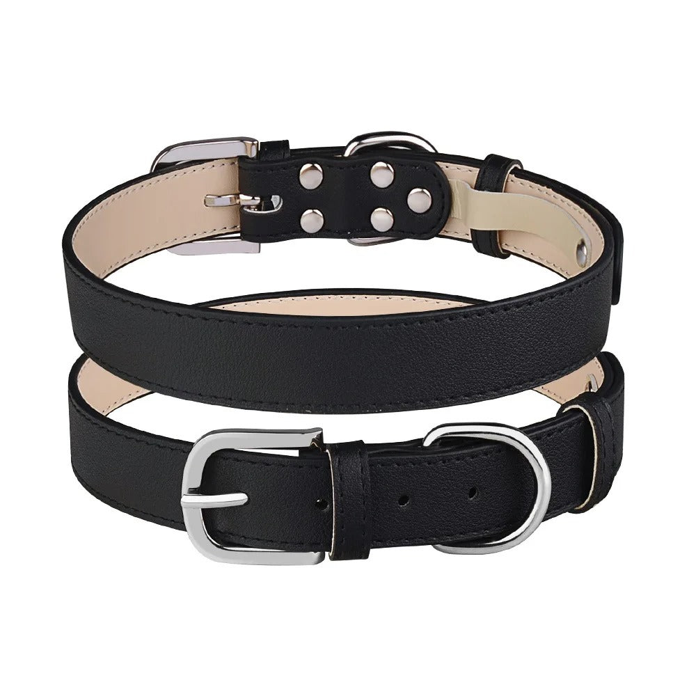 Pastel Plain PU Leather Dog Collar - Pastel Leather | PAWD