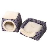 Portable Plush Closed Crate Pet Bed - side angle
