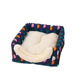 Portable Plush Closed Crate Pet Bed - in use