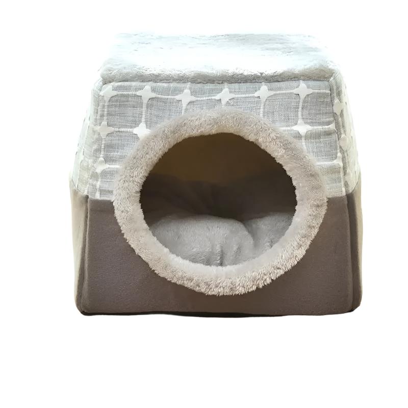 Portable Plush Closed Crate Pet Bed - hardware close-up
