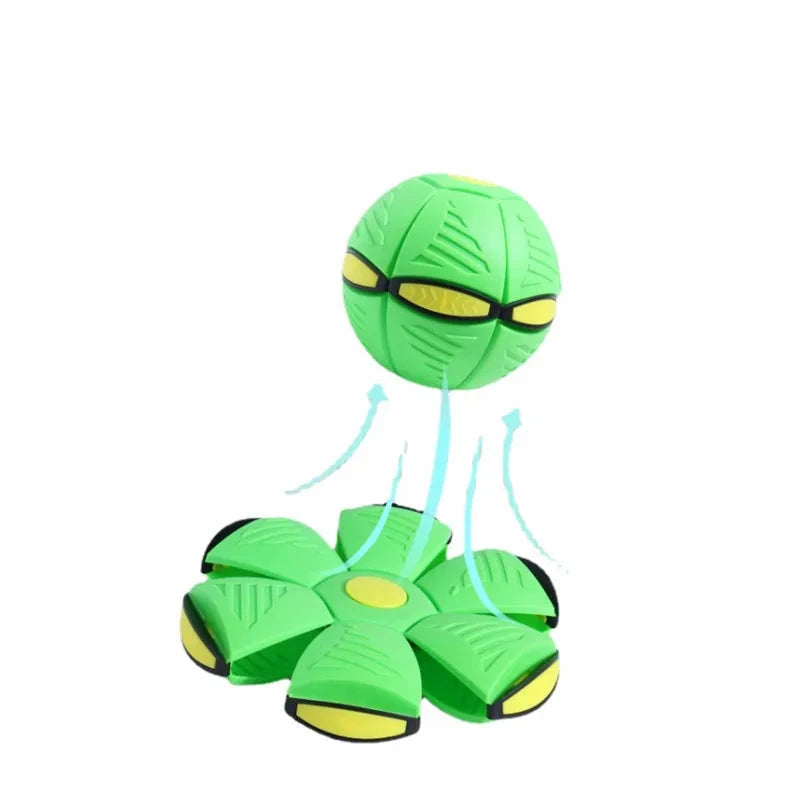 Power Flyer UFO Flat Throw Disc Ball Dog Toy - side angle