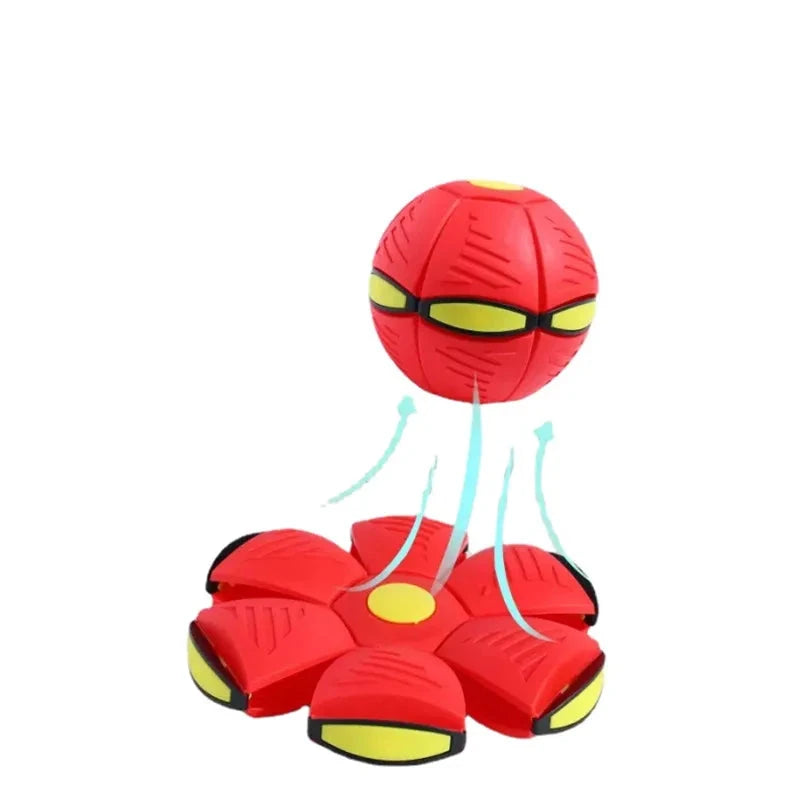 Power Flyer UFO Flat Throw Disc Ball Dog Toy - in use