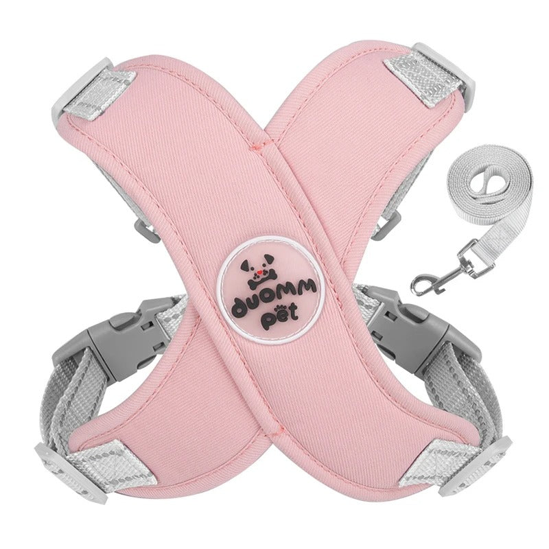 Breathable Macaron Mesh Harness, Collar & Lead Set - detail close-up