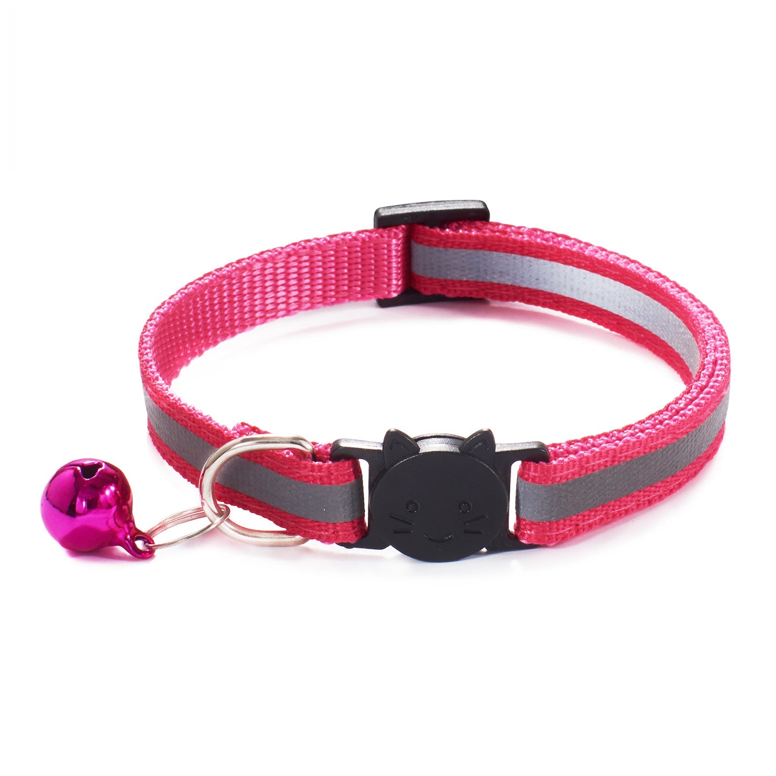 Deluxe Reflective Breakaway Adjustable Dog Collar with Bell - front view