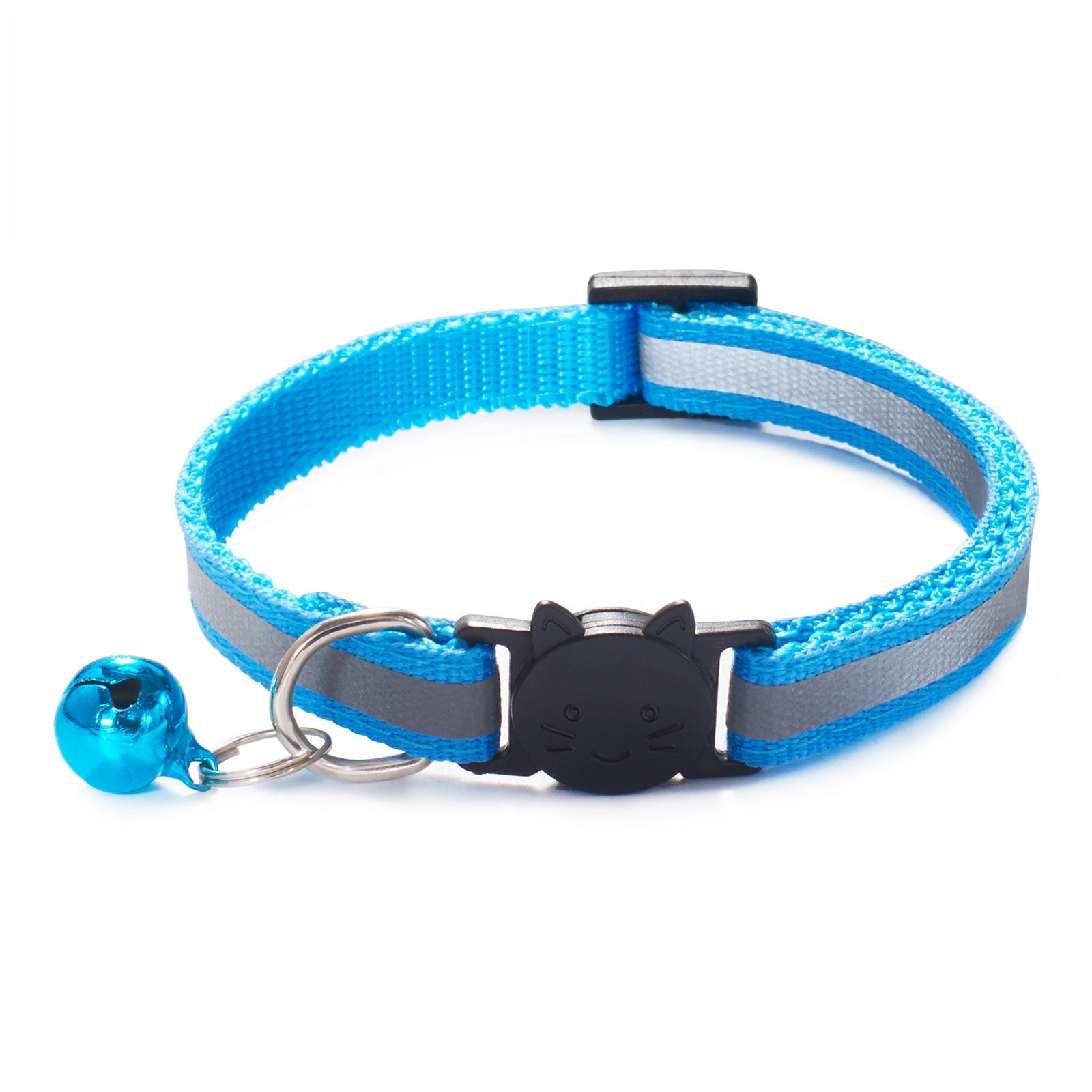 Deluxe Reflective Breakaway Adjustable Dog Collar with Bell - top view