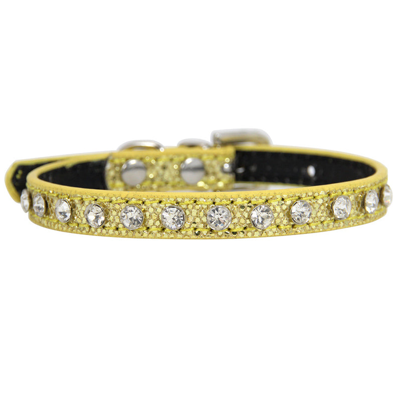 Shine Diamond Sparkle Rhinestone Adjustable Dog Collar - top view
