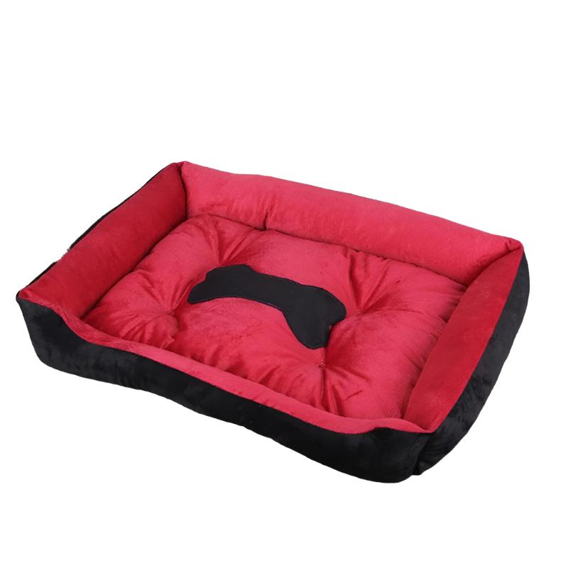Classic Square Plush Border Nest Pet Bed | PAWD