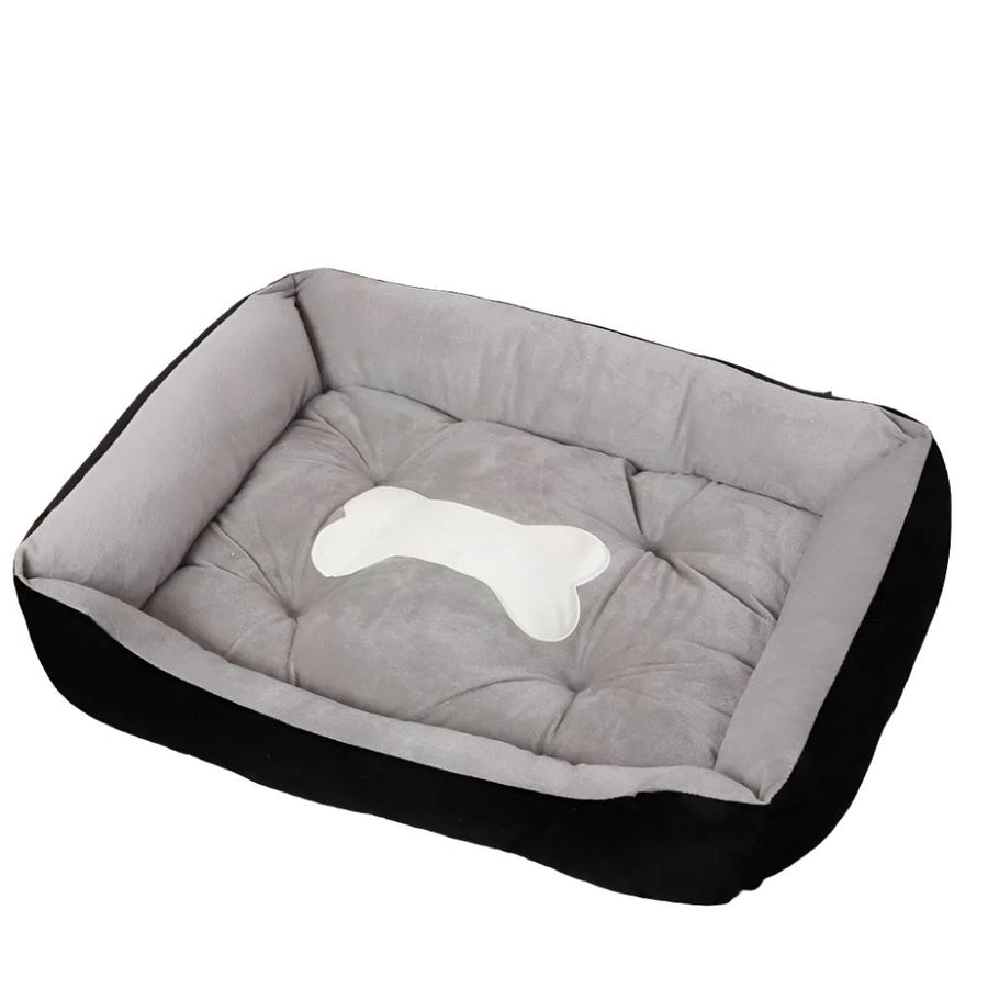 Classic Square Plush Border Nest Pet Bed | PAWD