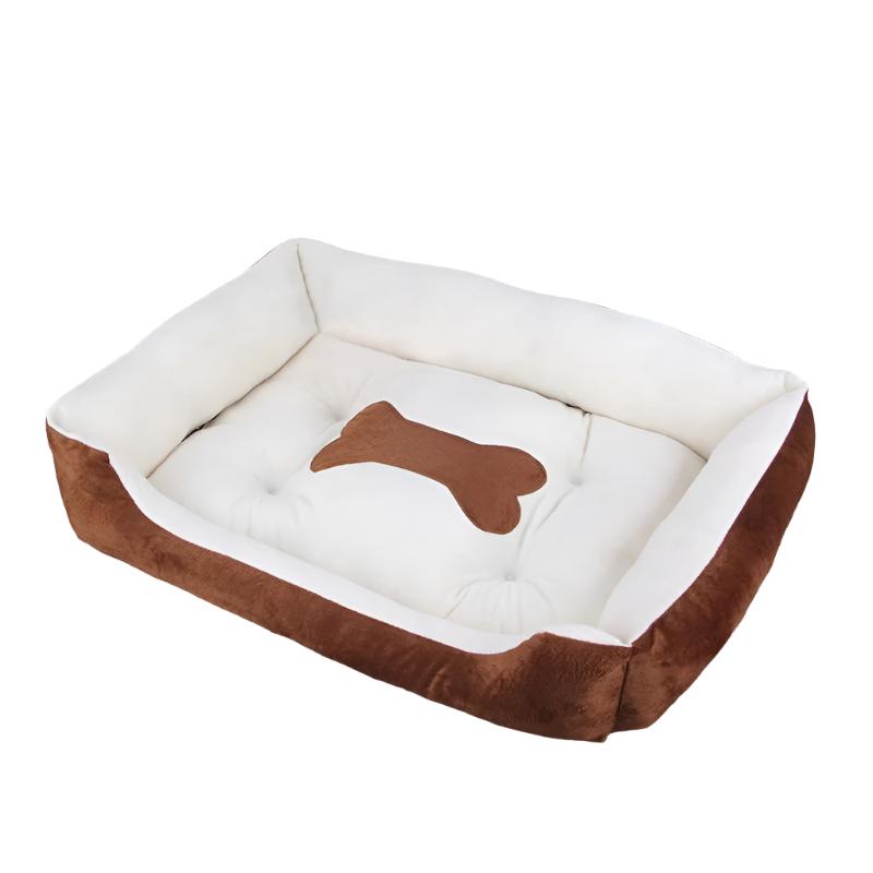 Classic Square Plush Border Nest Pet Bed | PAWD