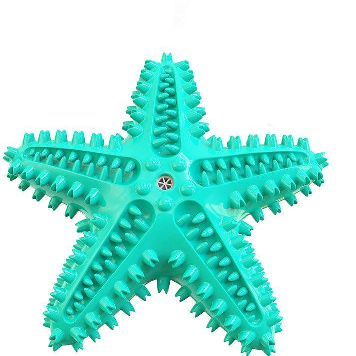 Squeaky Starfish Teeth-Cleaning Rubber Chew Toy - front view