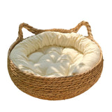Woven Rattan Pet Bed with Scratch Board & Warm Pad - Rattan | PAWD