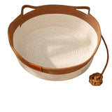 Woven Rattan Pet Bed with Scratch Board & Winter Warm Pad - detail close-up