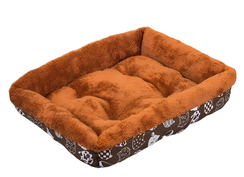 Cozy Kennel Thick Flannel Fleece Soft Linen Pet Bed