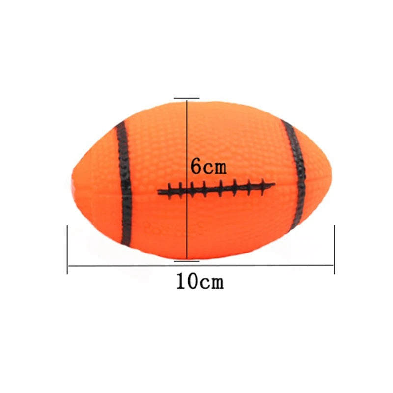 Squeaky Power Sports Ball Natural Rubber Chew Toy