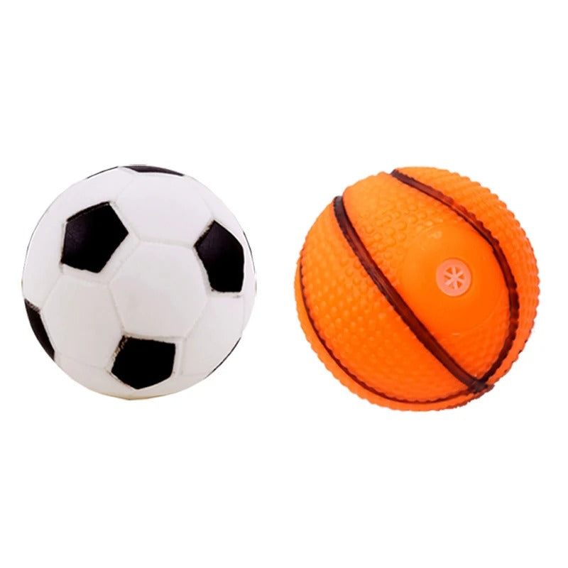 Squeaky Power Sports Ball Natural Rubber Chew Toy