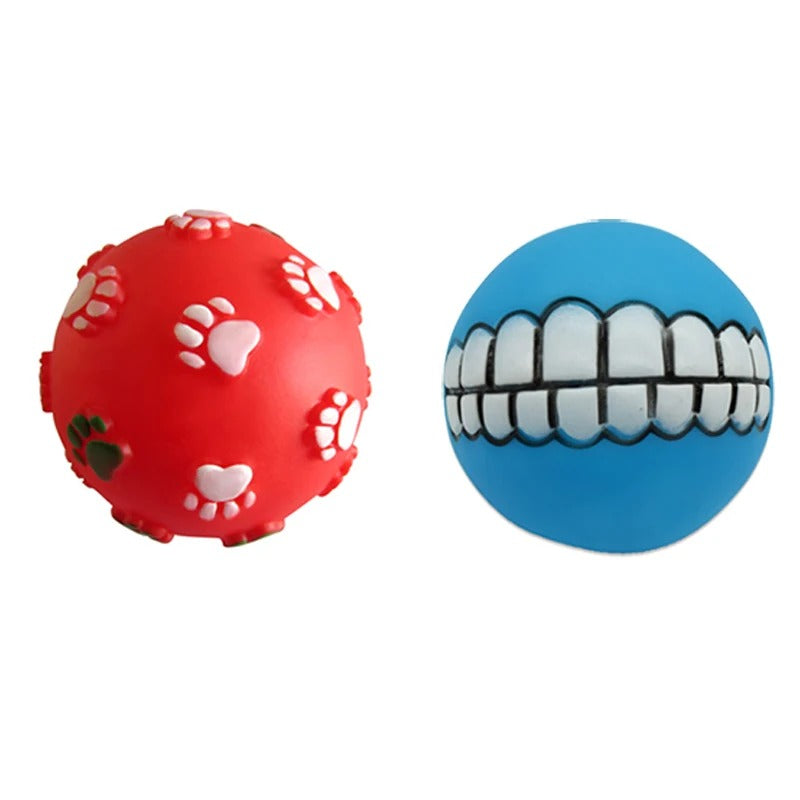 Squeaky Power Sports Ball Natural Rubber Chew Toy