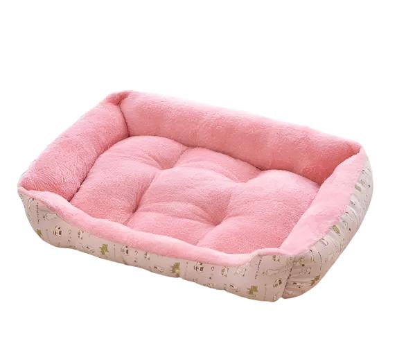 Cozy Kennel Thick Flannel Fleece Soft Linen Pet Bed