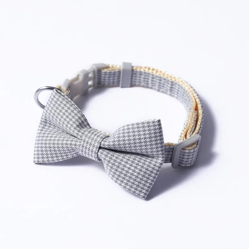 Plaid with Adjustable Bow Tie Collar