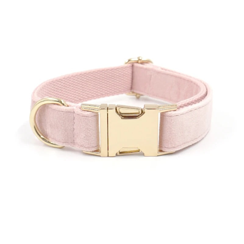 Luxury Pink Pastel Suade Harness Leash Set with Detachable  Bowtie