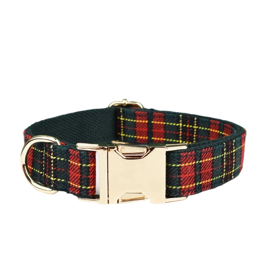 Gingham Checkered Elite Dog Collar - Personalized