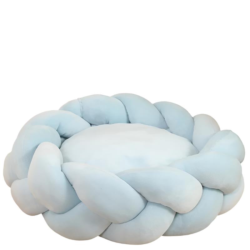 Cozy Velvet Soft Cotton Plush Braided Macaron Pet Bed