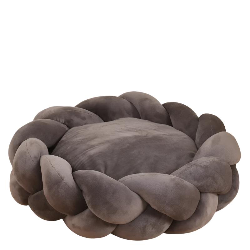 Cozy Velvet Soft Cotton Plush Braided Macaron Pet Bed