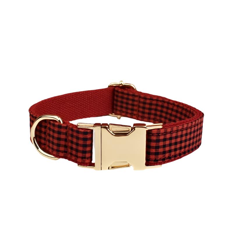 Gingham Checkered Elite Dog Collar - Personalized