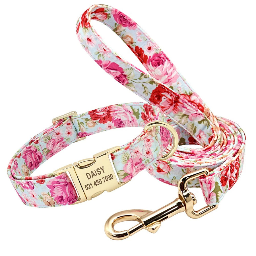 Floral Bloom Gold Leash Set