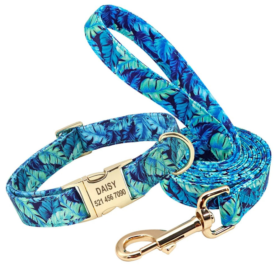 Floral Bloom Gold Leash Set