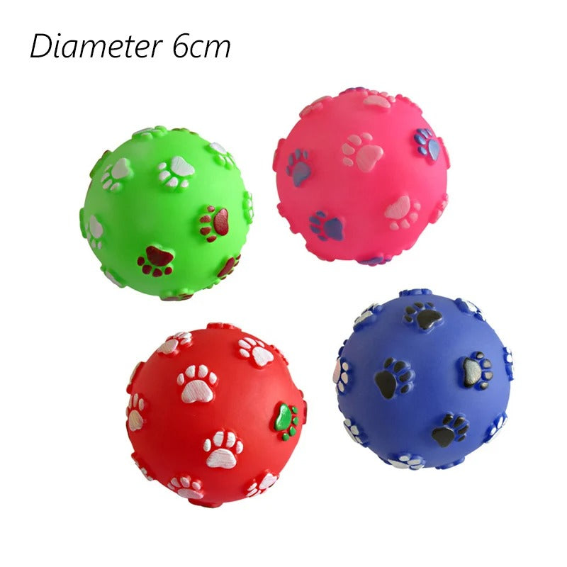 Squeaky Power Sports Ball Natural Rubber Chew Toy