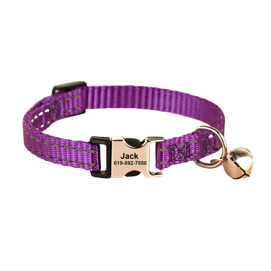 Premium Nylon Reflective Personalized Collar with Bell